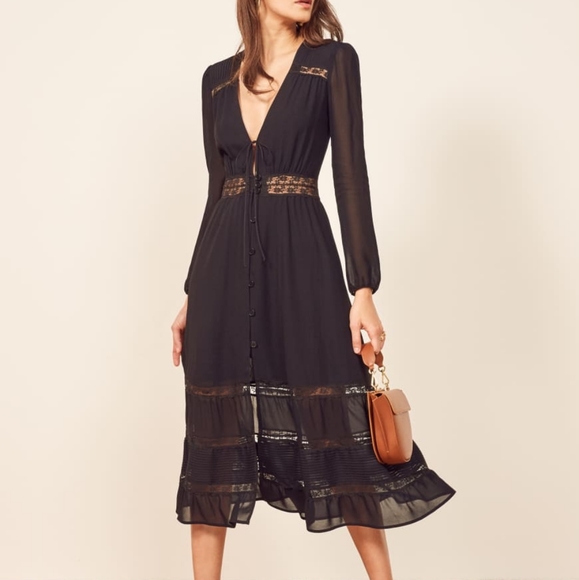 Reformation Imogen Dress in Black